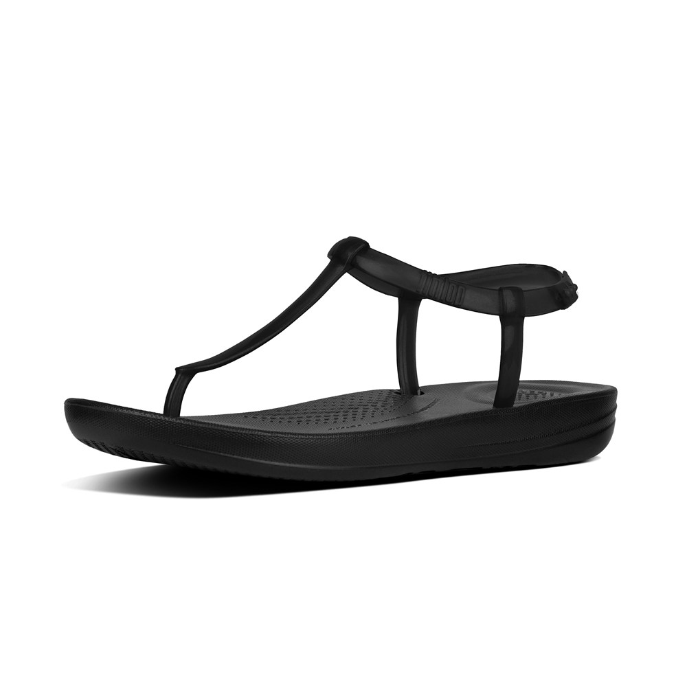 Fitflop Womens Sandals - Iqushion Splash Pearlised Back-strap - Black - 096-LXUMAE